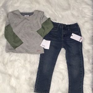 BNWT boys 2 piece Jean and Top Hudson set size 4t